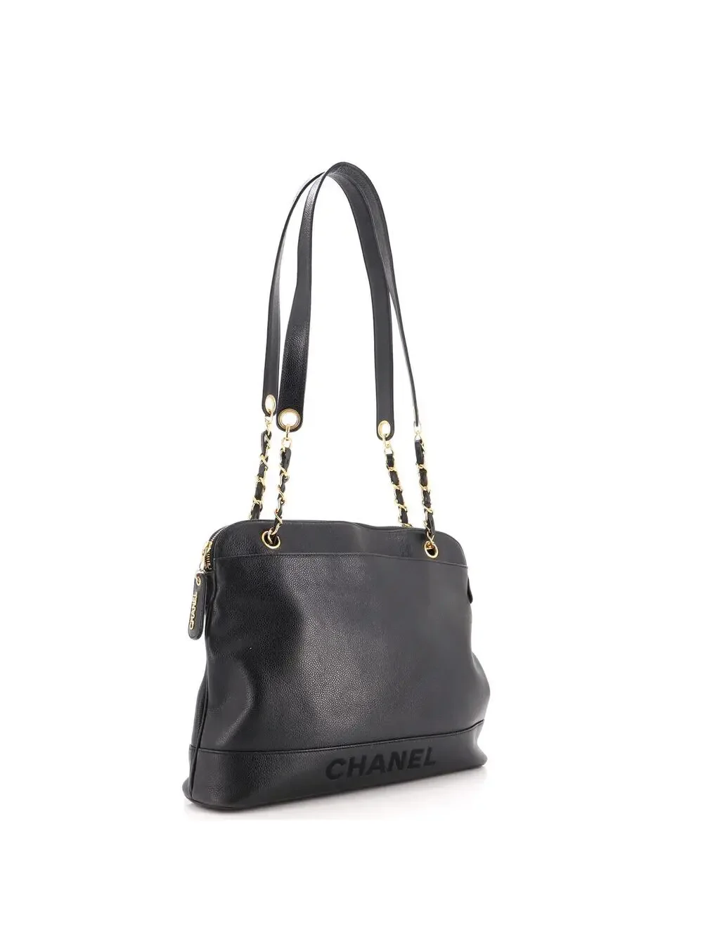 Chanel Vintage Zipped Chain Tote Caviar #320791C21B